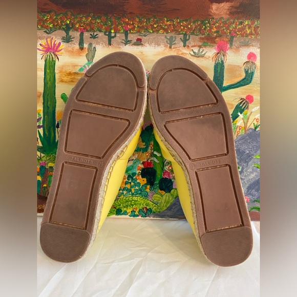 Talbots Izzy Cinched Nappa Yellow Leather Espadrille Slip-On, Loafers, 7 1/2 - Picture 10 of 11
